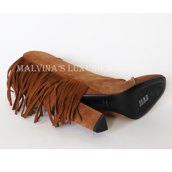 GIUSEPPE ZANOTTI BOOTS ALABAMA ANKLE BOOTIES FRINGE SUEDE LEATHER - Picture 13 of 14